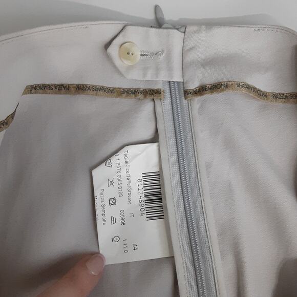 Piazza Sempione Honia High Rise Trousers Stone Gray Dress Pant Womens 12 - Picture 7 of 12